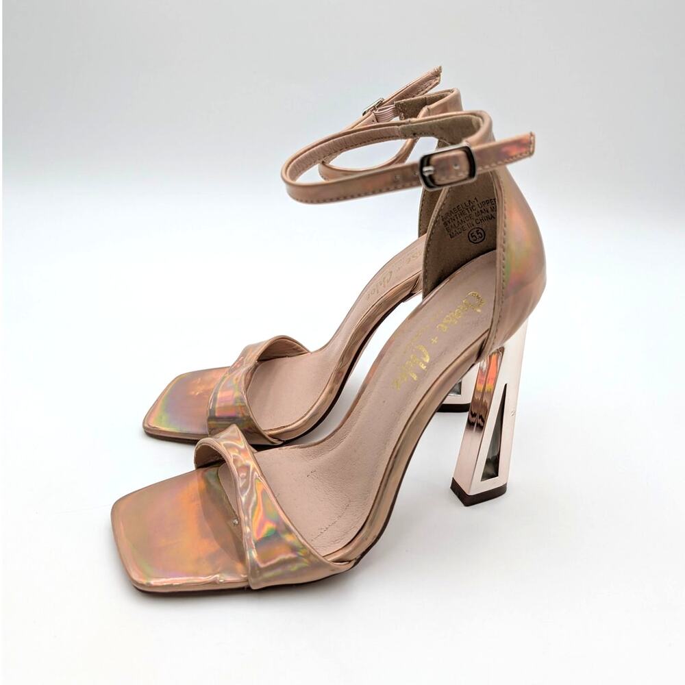 Chase & Chloe Arabella Ankle Strap Sandal Women's Rose Gold Size US5.5 EU35.5